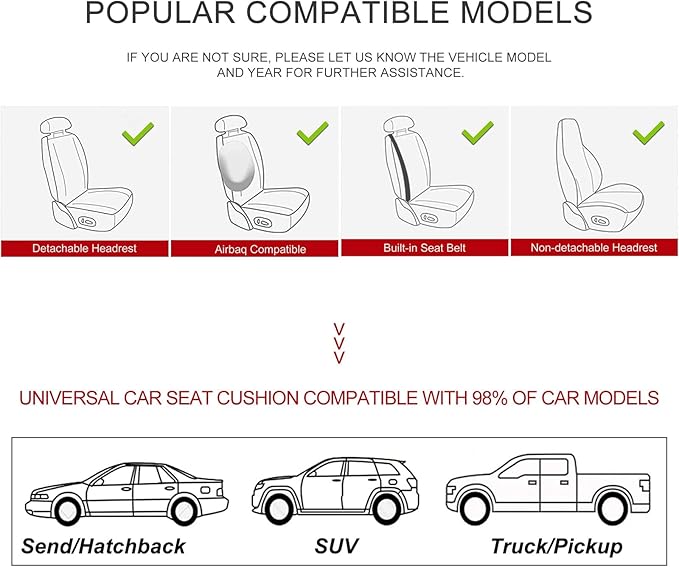 BOPUOVRE Car Seat Cover for Luxury & Comfort - PU Leather, Anti-Slip, Full Wrap Protection with Storage Pocket for Bottom Cushion - Universal Fit for 95% of Vehicles (Black,2 Piece)