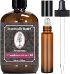 Essentially KateS Premium Frankincense Oil 4 oz – 100% Pure, Natural and Therapeutic – Tones & Evens Skin – Relaxes Muscle Soreness for Knees, Elbows, HIPS, Hands, Shoulders and Legs