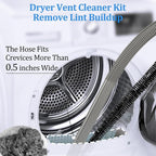 Dryer Vent Lint Vacuum Atttachments Kit and Crevice Tool for Dyson Gen 5 V15 V12 V11 V10 V8 V7 Detect Outsize Slim Absolute Cyclone Vacuum Cleaner Nozzle Flexible Dryer Lint Remove Hose Cleaner Kit