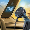 Esoulk [2026 Upgraded] Qi2 25W Fast Wireless Car Charger for Tesla Model 3/Y, Magnetic Phone Mount with Active Cooling Fan, Dashboard Screen Mount for iPhone & Android