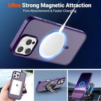 SUPFINE Magnetic for iPhone 16 Pro Case (Compatible with MagSafe) (Military Grade Drop Protection) Slim Translucent Matte Shockproof with Anti-Fingerprint Phone Case,Dark Purple