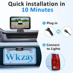 HD 1080P Wireless Backup Camera for Trucks - 7 Inch Monitor with Backup Camera for Pickups Trucks, Cars, SUVs - Color Night Vision, 2 Channels, Easy Install for Towing & Parking