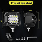 WINBANG LED Light Pods for Trucks, 4 Inch LED Light Bar 60W Spot Flood Combo Driving Fog Off Road Lights Work Light 24V 12V for Motorcycles Pickup SUV ATV UTV Boat,20Pack
