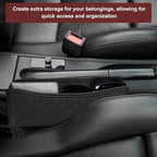 HARFINGTON 2pcs Car Seat Gap Filler Organizer 11.5 x 8 x 2.1 Inch Leather Universal Car Organizer Storage Box Between Seat and Console for Phone Sunglasses Keys, Red