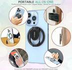 Doflyesky Magnetic Phone Ring Holder for Magsafe Phone Grip, Dual-Sided Magnetics Adjustable Gym Phone Holder Finger Kickstand for iPhone 17, 17 Air, 16, 15-12 Pro Max and Android Phone Cases (Gold)