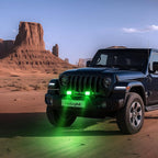 Nilight 4 Inch LED Light Pods Green Triple Row 2PCS 60W Flood Spot Combo Off Road Driving Fog Fishing Hunting Emergency Safety Signal Deck Trailer Lighting for UTV Pick-up Van Boat Tractor