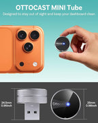 OTTOCAST Mini Tube 2026 Wireless CarPlay & Android Auto Adapter, Ultra-Fast Auto Reconnect,WiFi 6 & Bluetooth 5.4,Mini Plug & Play Dongle for Cars with Wired CarPlay