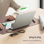 Qeefun 10Gbps USB 3.2 Hub with 2 USB A & 2 USB-C 3.2 Data Ports, USB 3.2 Gen 2 Splitter, 4ft Extended Long Cable and Type-C Power Port, USB multiport Adapter for pc, Laptop, iMac, Mac mini and More
