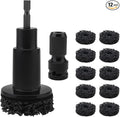 Wheel Hub Resurfacing Kit, Brake Hub Cleaning Tool with 10 Pads, Wheel Stud and Hub Cleaner Fits Power Drill or 1/2" Impact Driven Wrenches, Quick Rust Removal for Lug Studs and Rotors (Plastic Black)