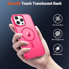 SUPFINE Magnetic for iPhone 14 Pro Case (Compatible with MagSafe) (Military Grade Drop Protection) Slim Translucent Matte Shockproof with Anti-Fingerprint Phone Case,Hot Pink