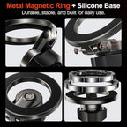 YONZEE Magnetic Phone Mount Compatible with 2025-2026 Model Y Juniper and 2024-2026 Tesla Model 3 Highland, Dashboard Ball Joint Base, Strong Magnetic Ring, 360° Rotation