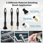 17Pcs Car Cleaning Kit Windshield Cleaner Tool with 3 Extra Microfiber Pads Car Interior Detailing Brushes Dash Duster & Microfiber Towels All-in-One Car Cleaning Supplies for Women Men