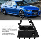 15W Car Wireless Charger Center Console Fast Charge Pad Fit for 3 Series F30 F31 F35 2013 to 2019 Cup Holder Phone Tray Rugged ABS Charging Dock Replacement Interior Accessory