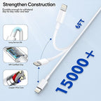 iPhone Charger [Apple MFi Certified] Apple Charger Cord 2Pcak 6FT Lightning Cable Fast Charging with Wall Charger Block Travel Plug Brick Adapter for iPhone 14/13/12/11/XS/XR/SE/7/8/8 Plus/AirPods