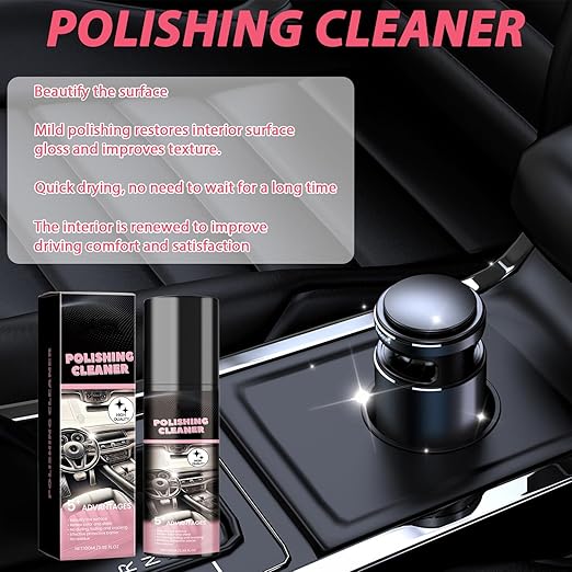 Car Interior Detail Polishing Cleaner, Multi-Purpose Car Cleaner 100ml (2PCS) - Compatible with Plastic, Leather, Fabric, Metal