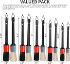 Detailing Brush Set - 10 Pcs Detail Brushes Car Detailing, Auto Boar Hair Car Detail Brush for Cleaning Car Interior Exterior, Vehicles Wheels Leather Engine Dashboard