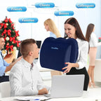 CloudBliss Lumbar Support Pillow & Seat Cushion Set for Office Chair, Desk Chair, Wheelchair & Car – Memory Foam Back Support, Ergonomic Chair Cushions, Sciatica Pain Relief, Home Essentials, Blue