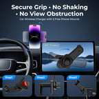 for Magsafe Car Mount Charger 25W, Rapid Cooling Fast Wireless Charging Phone Holder, Dual Mount for Tesla Screen & Air Vent, 45W Adapter Included, for iPhone 17-13 & Samsung S26/S25