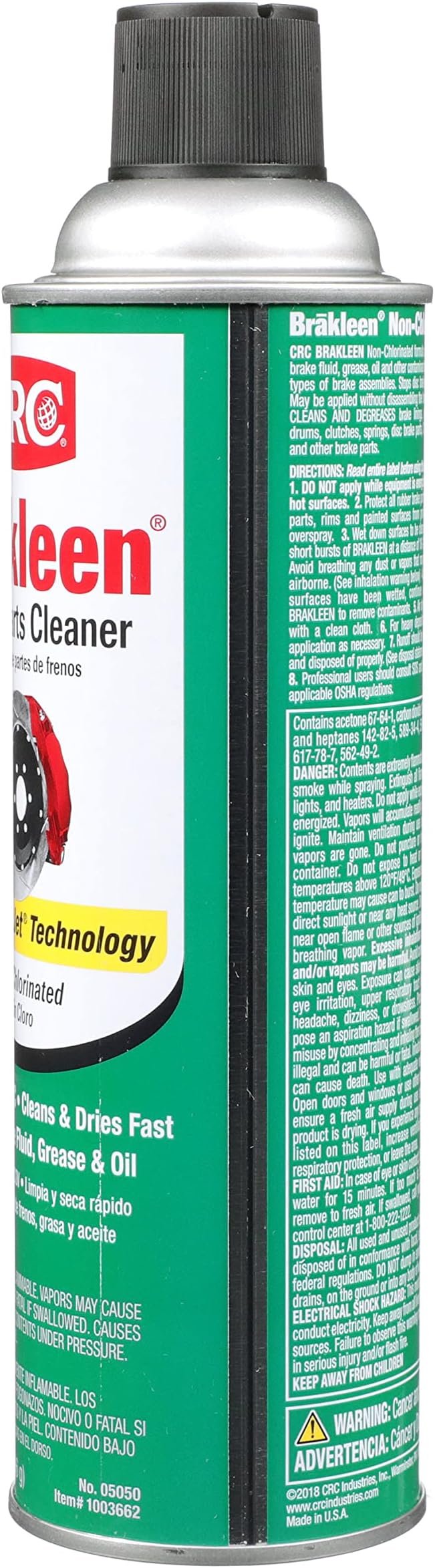 CRC (05050-12PK) Brakleen Non-Chlorinated Brake Parts Cleaner with PowerJet Technology - 14 oz., (Pack of 12)