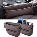 Universal Fit Premium Leather Car Seat Gap Filler Organizer, Center Console Organizer for Car SUV Truck (Brown, 2 Pack)