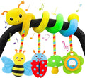 FPVERA Car Seat Toys for Babies 0-6 Months Upgraded Version Spiral Car Seat & Stroller Activity Toy, Soft Plush Hanging Toys with Rattles, Best Gift for Ages 0 and Up