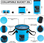 AUTODECO 29Pcs Car Detailing Kit Wash Cleaning Kits with Pump Foam Sprayer Collapsible Bucket Wash Brush Large Wash Mitt Towels Complete Interior Exterior Car Detailing Supply Set Blue