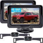 Backup Camera Ease Install for 2 Cars - 2-Pack, Plug & Play, HD 1080P Rear View Camera Kit, Waterproof, Night Vision for Car, Truck, SUV, Van