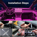 Interior Car LED Lights with Wireless APP/RF Remote Control, RGB 6 in 1 Ambient Lighting Kit with 315 Inches Fiber Optic,16 Million Color Neon Strip Inside Sync to Music,Car Decorations Accessories