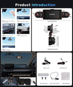 360°Dash Cam Front and Rear Inside Left Right, 4 Channel FHD 1080P Dash Cam for Cars,3 Inch Dashcams with Night Vision, Loop Recording, Motion Detection, 24H Parking Mode Monitor,Reverse View