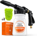 AstroAI Foam Gun Car Wash Gun with Wash Mitt, Quick Connect to Most Garden Hose, Foam Blaster Equips with 3/4” Universal Garden 3/8" Quick Connector, Amber Lable