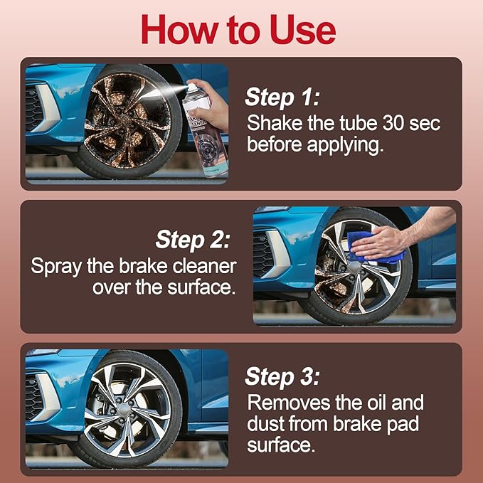 Brake Cleaner, Non-chlorinated Brake Cleaner Spray Can, Oil-Dust-Rust Remover for Disc, Caliper, Spring, Clutch, Rotor, Pad, 14.82 oz 2Can