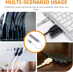 POPETPOP USB Hub Multiport Expander for Laptop and Desktop 4-Port USB 3.0 Hub with Data Transfer Dark Gray for Gaming Accessories and Travel Use
