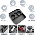 SKTU for 2026 Hyundai Palisade Center Console Organizer for 2026+ Hyundai Palisade Lower Console Tray Hyundai Palisade 2026 Accessories Under Console Tray with Cup Holder