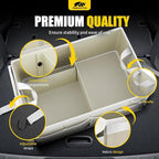 MIKKUPPA Car Trunk Organizer - 65L Collapsible Trunk Organizer with Lid, Sturdy Car Storage for SUV Auto Truck Van with Adjustable Straps and Non Slip Bottom (White)