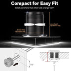 12V USB Outlet All-Aluminum QC 3.0 USB-A & USB-C PD3.0 Dual Fast Car Charger Socket, Recessed Mount Car USB Port for Car Truck Boat RV Camper Van Trailer (Small Version)