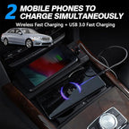 Wireless Car Charger for Mercedes-Benz E Class 2010 2011 2012 2013 2014 2015, OEM Custom Fit Fast Charging Phone Charger Pad for Mercedes Benz (W212) E-Class E200 E260 E300 Accessory