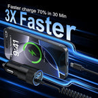 Samsung A17 Type C Fast Car Charger with 3ft USB C Coiled Cable for Galaxy S26/S25 Ultra/A16/A56/A15/A55/A35/A54/A14/A13 5G/Z Fold7/Pixel 10a/10/9 Pro/iPhone 17, 3.4A Android Car Phone Charger Adapter