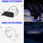 AMKI 300pcs 0.03in 9.8ft Twinkle Starlight Headliner Kit, Updated 2 in 1 Twinkle+Meteor Fiber Optic Light Box RGBW Sound Activated Mode for Car& Home Decoration, 180pcs Pure White Shooting Star
