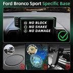 Car Phone Mount for Ford Bronco Sport (2021-2023 2024, 8" Screen), MagSafe Car Mount, 15W Wireless Charger, iPhone Magnetic Mount for Samsung & Android, 360° & Hands Free, Car Interior Accessories