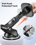 APPS2Car for MagSafe Car Mount, Dashboard & Windshield Suction Cup Holder with Telescopic Arm, Magnetic Phone Holder for Your Car, Designed for iPhone MagSafe Case (Black-Magsafe)