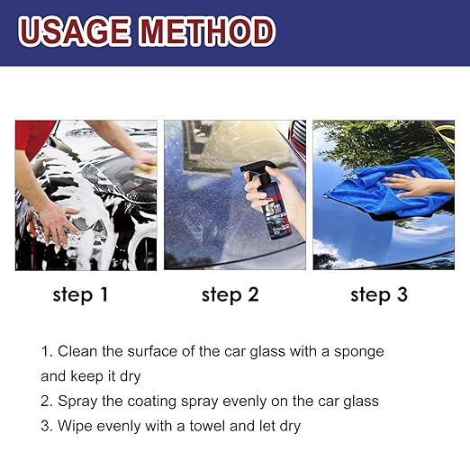 Spray Coating Agent, Ceramic Coating for Cars, High Protection 3 in 1 Spray, 3 in 1 High Protection Quick Car Coating Spray, Fast-Fine Coating Spray,Waterless Car Wash, Pack of 2