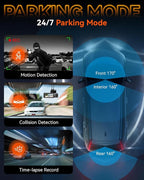 IIWEY 4K Dash Cam 3 Channel, Triple STARVIS 2 Sensors (IMX678 Front, IMX675 Cabin & Rear), 4K+2K+1080P HDR, Night Vision 3.0, PlateTag AI for Plate Clarity, 5GHz WiFi, GPS, Parking Mode, 128GB Card In