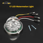 Partsam 1Pcs Dual Revolution 17LED Watermelon Light for Semi Truck, Red Stop Turn Signal Marker Lights to Blue Auxiliary Lights, Replacement for Freightliner Kenworth Peterbilt