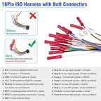 Radio Wiring Harness Kit 16Pin ISO Android Car Stereo Wire Harness with Butt Connectors 10Pin 20Pin RCA Adapter GPS Antenna Cable 4Pin/6Pin USB Cord