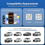 Type-C 2-in-1 Wireless CarPlay & Android Auto Adapter, Metal USB-C Mini Plug & Play Car Play Dongle, Converts Factory Wired Connection to Wireless for Car 2016+, OTA, No Lag for iPhone & Android Phone