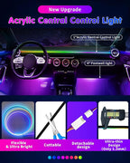 DUOFU365 Car Led Light Interior, RGB Dreamcolor Inside Car Light Music Sync, Under Dash Footwell automotive Strip Light, 12V Acrylic Strip Light for Vehicle, Truck,Jeep, SUV with Car Charger(1set)
