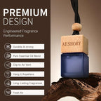 Aeshory Car Air Freshener Hanging 3 Pack – Wood Car Freshener - Sandalwood & Teakwood & Cologne Scents,Car Fresheners Long Lasting Up to 60 Days, Car Air Freshener Men,0.27 FL OZ/8ML