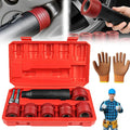 Wheel and Hub Stud Cleaning Tool Stud Cleaner Brush, 9-Piece Set Wheel Stud Cleaner, Automotive Wheel Stud Cleaner Tool Set for Removing Rust and Debris (Red)