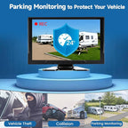 4-Wired Backup Camera System, 10" HD 1080P DVR Quad Split IPS Monitor with 4 Side & Rear View Cameras, Vibration-Proof IP69K Waterproof Night Vision for Truck/RV/Tractor/Bus/Trailer/Heavy Equipment