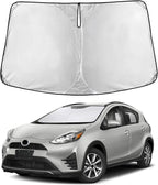 EcoNour Windshield Sunshade Compatible for Toyota Prius C 2012-2017 2018 2019, Sun Visor for Front Windshield & Window Sun Shade Cover, UV Heat Blocker & Protector, Car Accessories